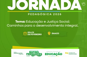 Educação: Jornada Pedagógica 2026, acontecerá de 09 a 12 de Fevereiro na EMACO