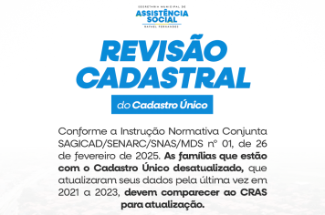 Atenção, famílias!  É hora de atualizar seus dados no Cadastro Único!