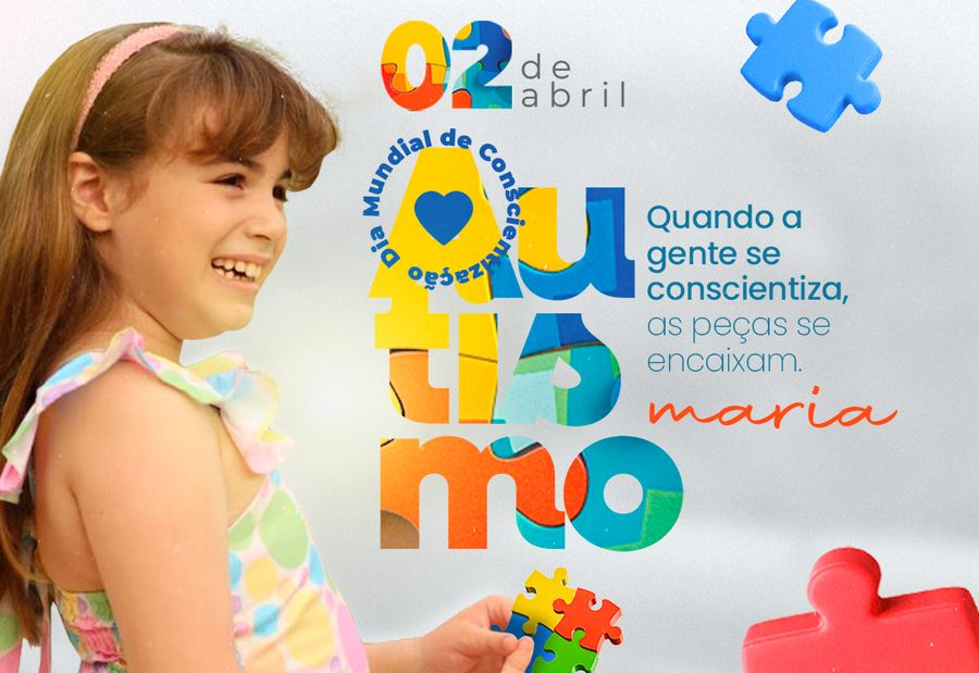 Hoje, 02 de abril, celebramos o Dia Mundial da Conscientização do Autismo